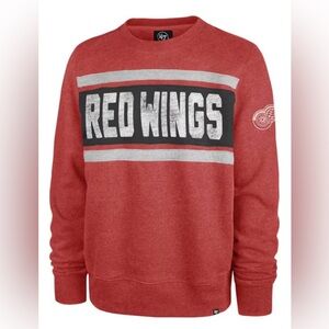 NWOT 47 Brand Red Wings Men's Red Crewneck Sweatshirt